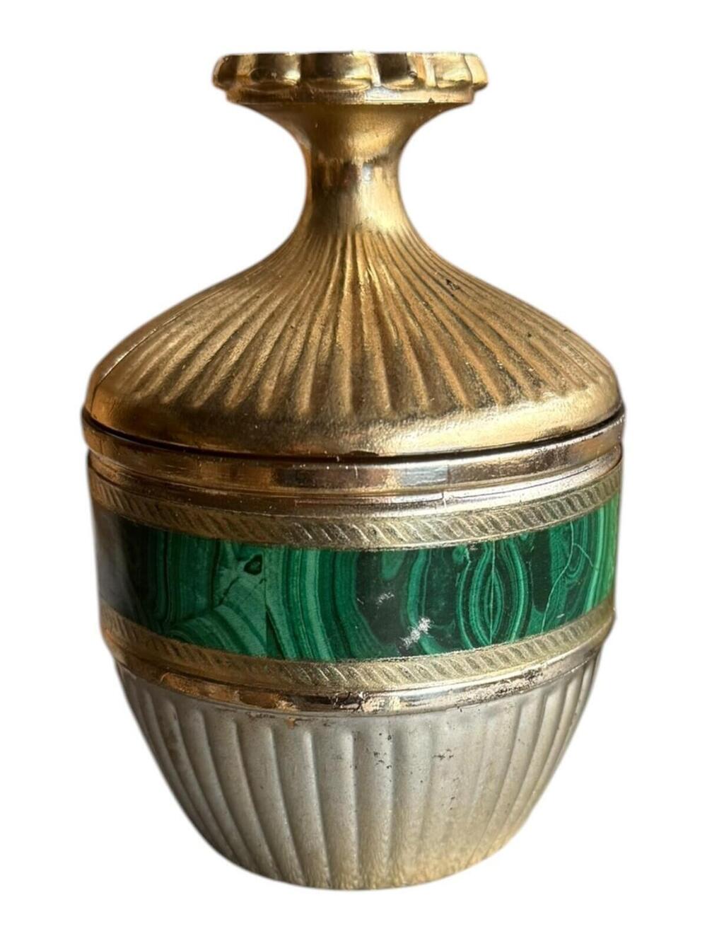 Vintage Rare Avon Regence Candle Container Gold Green with Lid